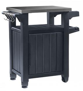 Dārza galds Keter Barbecue Prep n' Serve 105L, pelēka krās., 82 cm x 52 cm x 90 cm