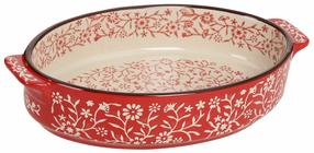 Keraamiline küpsetusvorm Home4you Star Bake, valge v./punane v., 23.5 cm x 14 cm