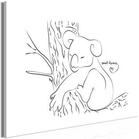 Reprodukcija Artgeist Quiet Charm of Nature - Sleeping Koala in Black and White, g-a-0171-b-a, 60 cm x 40 cm