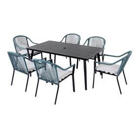 Lauko baldų komplektas Besk 9152263, įvairių spalvų, 6 vietų