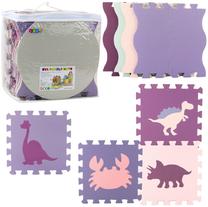 Kilimėlis kūdikiams - dėlionė Lean Toys, 31 cm x 31 cm, 25 vnt, violetinė sp.