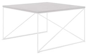 Kavos staliukas ADRK Nelia, balta sp./pilka sp., 75 cm x 75 cm x 43 cm