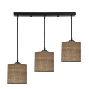 Šviestuvas kabinamas Candellux Lighting Legno, E27, 3 x 40 W, ruda sp. / juoda sp., 15 x 15 cm