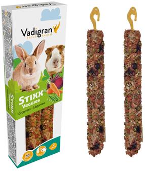 Näriliste maiuspala Vadigran Stixx Veggies Rabbits & Guinea Pig, küülikutele/merisigadele, 0.15 kg, 2 tk