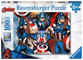 Dėlionė Ravensburger Captain America, 49 cm x 36 cm, 100 vnt., įvairių spalvų