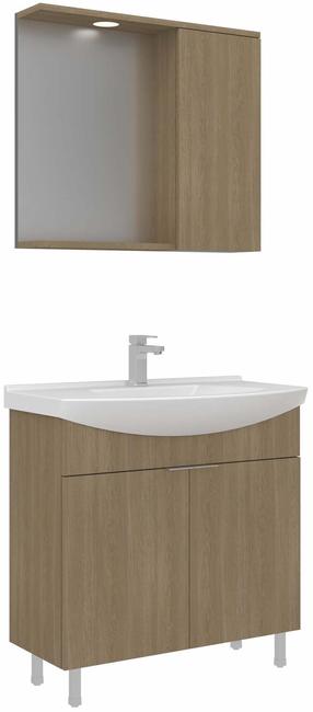 Vonios kambario baldų komplektas Kalune Design Purus, ąžuolo sp., 50 cm x 80 cm x 83 cm