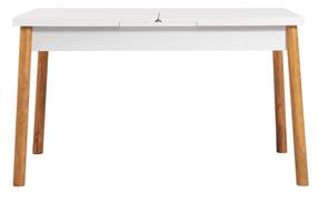 Stalas išskleidžiamas Kalune Design Santiago, balta sp./pušies sp, 120 - 155 cm x 75 cm x 75 cm