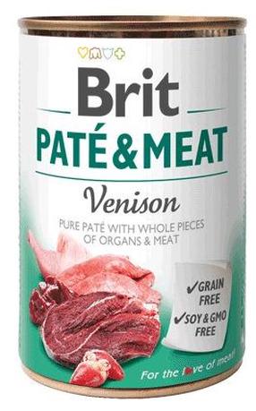 Šlapias šunų maistas Brit Paté & Meat DLZRITKMP0045, elnių mėsa, 0.4 kg