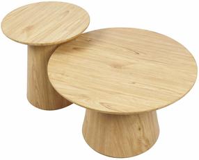 Kavos staliukų komplektas Olmo, rudas, 40 - 60 cm x 60 cm x 36 - 42 cm, 2 vnt.