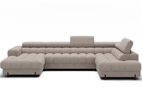 Kampinė sofa - lova Feraria Royal 18, smėlio sp., dešininė, 202 x 358 cm x 93 cm