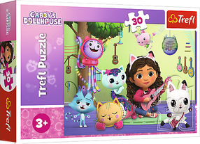 Dėlionė Trefl Gabby's Dollhouse 18301T, 20 cm x 27 cm, 30 vnt., įvairių spalvų