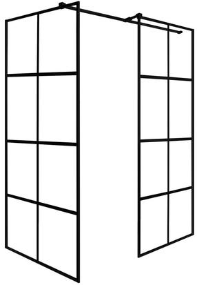Dušo sienelė Besco Excea, 100 cm x 190 cm x 80 cm, skaidri sp./juoda sp./skaidrus