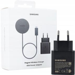 Belaidis įkroviklis Samsung EP-P2900TBE, USB Type C/Wireless/Magnetic, pilka sp., 45 W