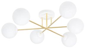 Lampa griesti Emibig Magnum 6 1234/6, E14, 6 x 10 W, balta krās. / zelta krās., 14 x 14 cm