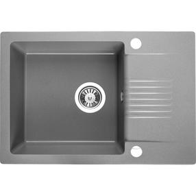 Virtuvinė plautuvė Laveo Celia SBC_513T, Grey, granitas, 65 cm x 44 cm x 17 cm, pilka sp.