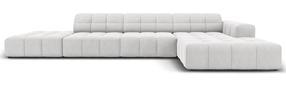 Stūra dīvāns Micadoni Home Jennifer Velvet, sudraba krās., labais, 341 x 166 cm x 70 cm