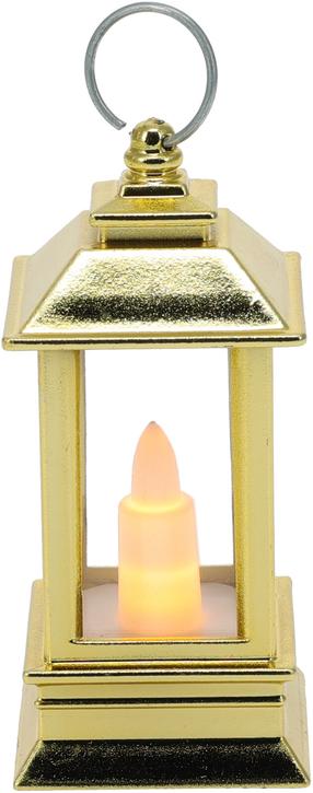 Dekoracija Žibintas su LED apšvietimu, 9 cm, 4 cm, aukso sp.