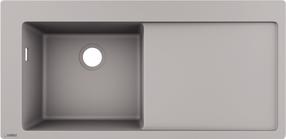 Virtuvinė plautuvė Hansgrohe S5110-F450, silikatas, 105 cm x 51 cm x 19 cm, betono pilka sp.