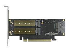 Адаптер Delock PCI Express x16 Card to 2x M.2 1x mSATA Low Profile