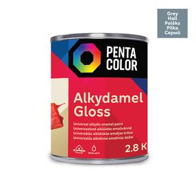 Emaljas krāsa, daudzveidīgs Pentacolor Alkydamel, spīdīga, 2.8 kg, pelēka krās.