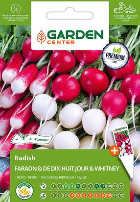 Sėklos Garden Center, ridikėliai FARAON/DE DIX-HUIT JOUR/WHITNEY, 10 g, 4 m
