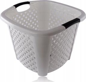 Veļas grozs Katex Rattan, 34 l, balta krās., 44 cm x 44 cm x 33 cm