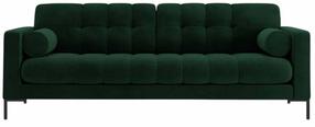 Sofa Cosmopolitan Design Bali Velvet Bluvel 78, juoda sp./žalio stiklo sp., 96 x 217 cm x 75 cm