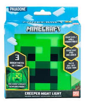 Lampa Paladone Minecraft Creeper, melna krās./zaļa krās.