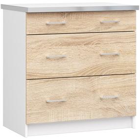 Apatinė virtuvinė spintelė Akord Lima S80 SZ3, balta sp./sonoma ąžuolo sp., 44.5 cm x 80 cm x 82 cm