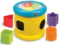 Lavinimo žaislas Smily Play Shining Bobbin Sorter, 15 cm, geltona sp./žydra sp., 5 vnt.