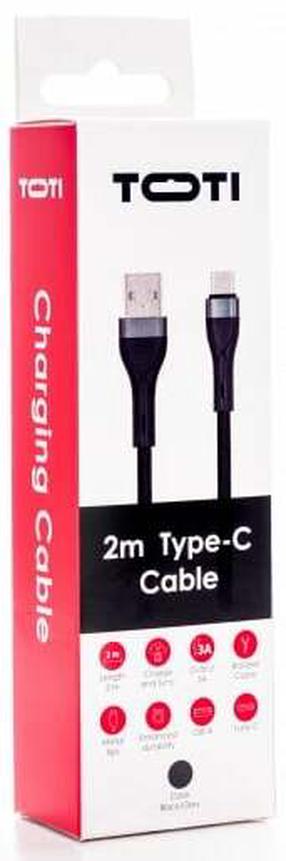 Провод Toti, USB Type C/USB Type A, 200 см, черный цв.