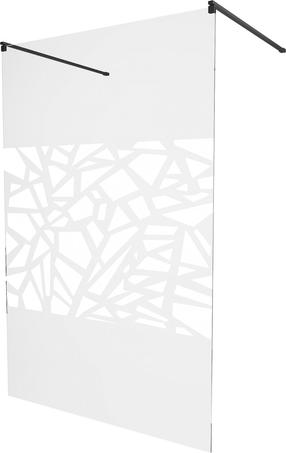 Dušo sienelė Mexen Kioto 800-110-002-70-85, 110 cm x 200 cm, balta sp./juoda sp./grūdintas