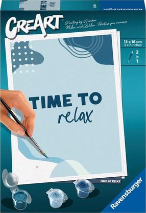 Tapymas pagal skaičius Ravensburger CreArt Time To Relax, žydra sp., 13 x 18 cm