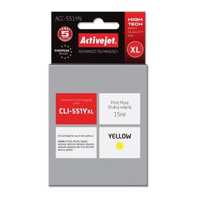 Tintes printera kasetne ActiveJet Supreme ACC-551YN, dzeltena krās., 15 ml