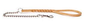 Koera rihm Record Leather, roostevaba teras v./pruun v., 0.8 m