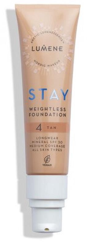 Жидкая основа для макияжа Lumene Stay Weightless, ultra light цв., 4 tan, 30 мл