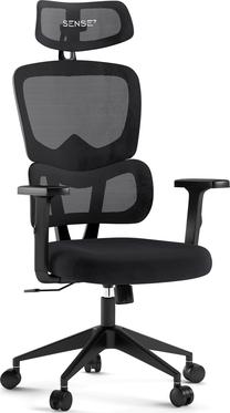 Darbo kėdė SENSE7 Veno, 50 x 52 x 120 - 128 cm, juoda sp.