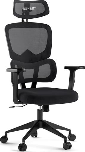 Darbo kėdė SENSE7 Veno, 50 x 52 x 120 - 128 cm, juoda sp.