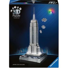 3D пазл Ravensburger Iconics Empire State Building, 20.9 см x 20.9 см, 216 шт., серебристый цв.