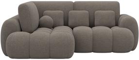 Kampinė sofa - lova Cozion Bouclé, ruda sp., kairinė, 165 x 267 cm x 105 cm
