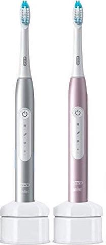 Elektrinis dantų šepetėlis Braun Pulsonic Slim 4900 & Luxe 4900, sidabro sp./rožinė sp.