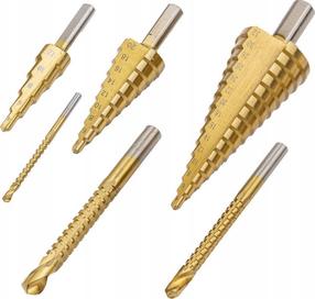 Pakopinis grąžtas Forsage F-44706, medienai/metalas/plastikas, hss-tin, cilindrinis, 4-32 mm x 17.5 cm