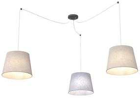 Sietynas kabinamas Emibig Ascot 1425/3, E27, 3 x 15 W, pilka sp./smėlio sp. / juoda sp.