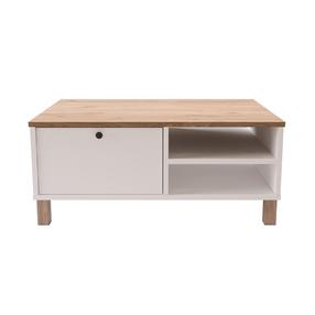 Kavos staliukas Kalune Design Nord, ąžuolo sp./balta sp., 90 cm x 60 cm x 38.6 cm