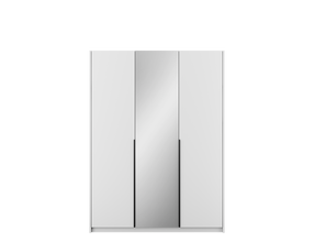 Riidekapp ADRK Alera III, valge v./must v., 58 cm x 148 cm x 204 cm, peegliga