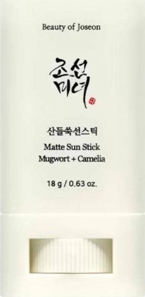 Līdzeklis iedeguma kopšanai sejai Beauty of Joseon Matte Sun Stick Mugwort + Camelia SPF50+, 18 g