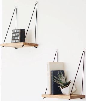 Sieninė lentyna Kalune Design AA098, riešuto sp., 50 cm x 13 cm x 40 cm