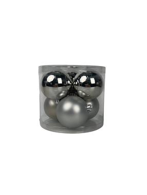 Eglutės žaisliukas Christmas Touch, sidabro sp., 8 cm, plastikas, 6 vnt.
