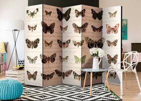 Širma Artgeist Retro Style: Butterflies II Paravent1030, įvairių spalvų, 225 cm x 172 cm