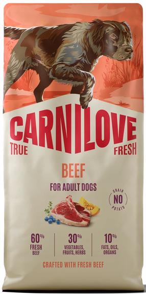 Sausas šunų maistas Carnilove True Fresh, jautiena, 12 kg